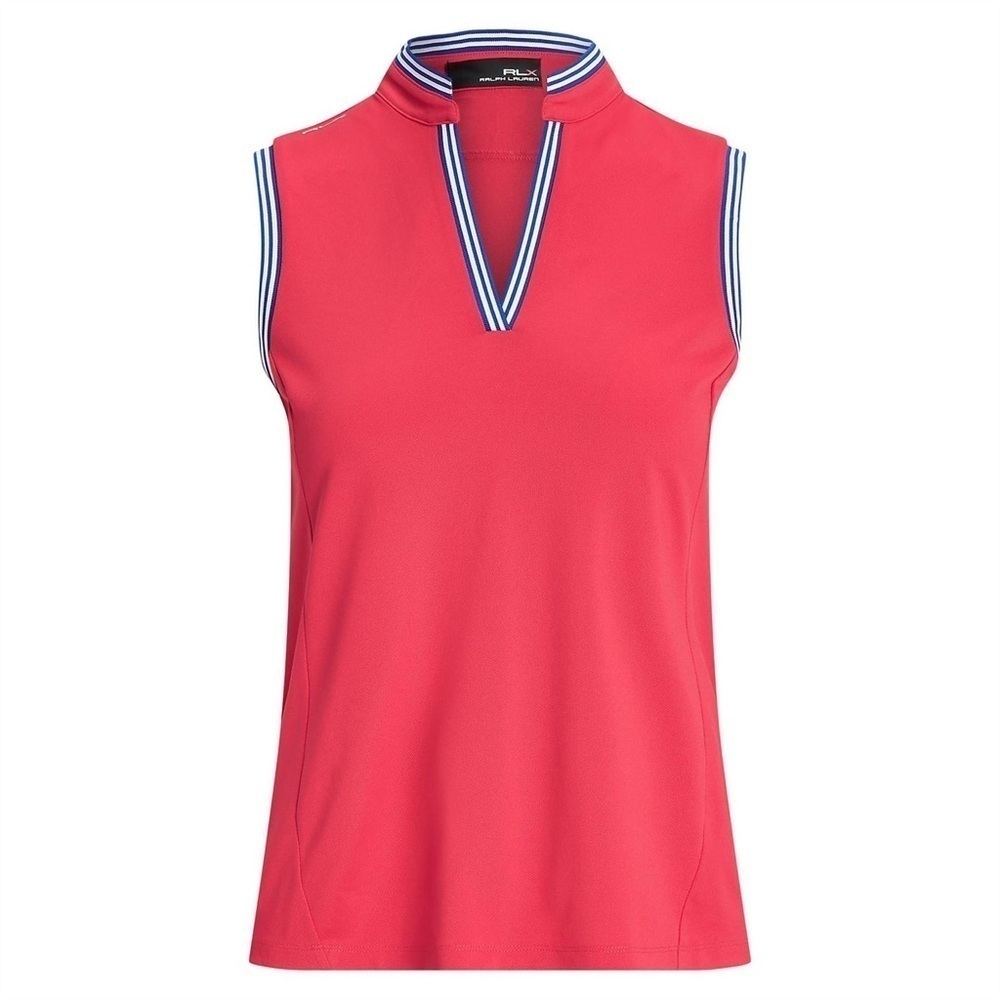 RLX Ralph Lauren Tailored Fit Pique Sleeveless Shirt MauiRed/RoyalBlue XL 16